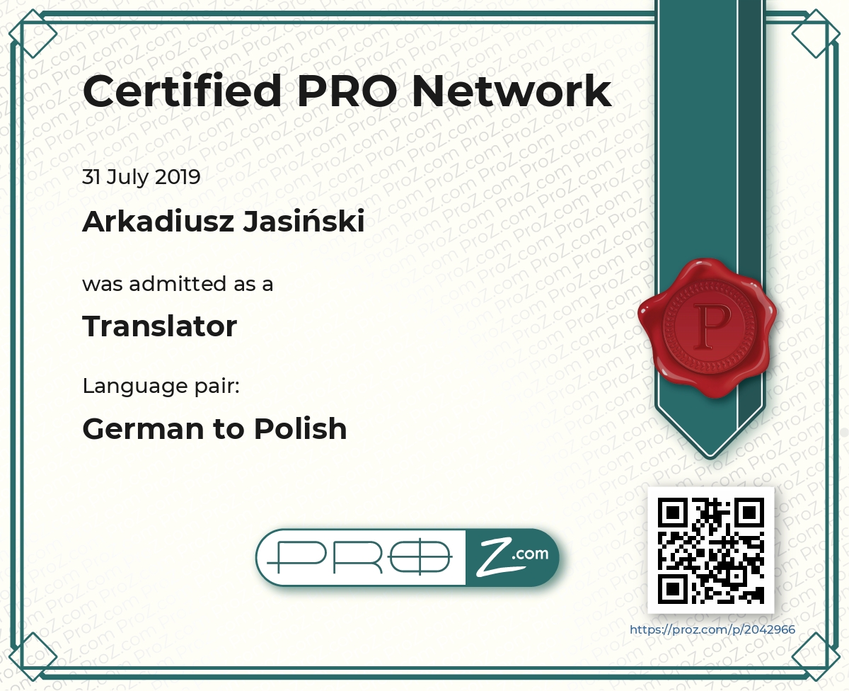 ProZ.com Certified PRO