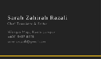 SarahZRazali - angol - maláj translator